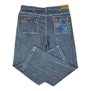 Vintage Y2K Gino Green Global Jeans Mens 40x33 999 Hip Hop Baggy Flap Pockets